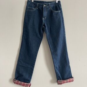 Dickies Navy Blue Denim Flannel Lined Straight Leg Jeans Excellent condition